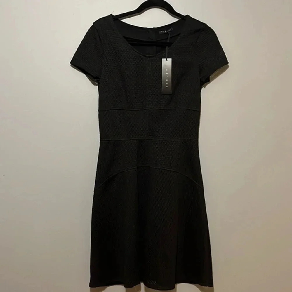 Sisley | NEW black short sleeve fit & flare dress women’s size S NWT office work
